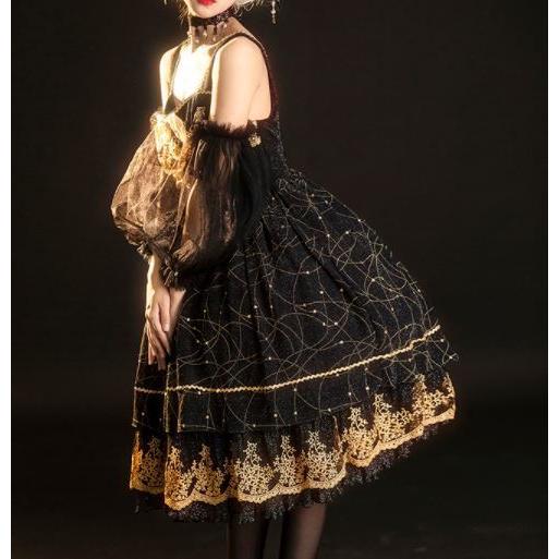 ロリータ服 ロリータファッション ドレスワンピース 2タイプ ラメ 秋冬