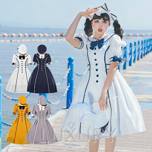 ロリータ服 ロリータファッション ワンピース 4色 BitterSweet Lolita 甘ロリ セーラー かわいい ドール ミディアム丈 フレア 半  : loli4792 : LUXURY-ラグジュアリ - 通販 - Yahoo!ショッピング