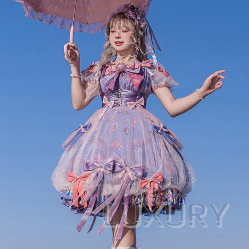 クラゲ 刺繍 ワンピース 春夏 半袖 スウィート 甘ロリ カジュアル ミニ ショート丈 バルーン リボン ふんわり フレア かわいい キュート メルヘン Loli4840 Luxury ラグジュアリ 通販 Yahoo ショッピング