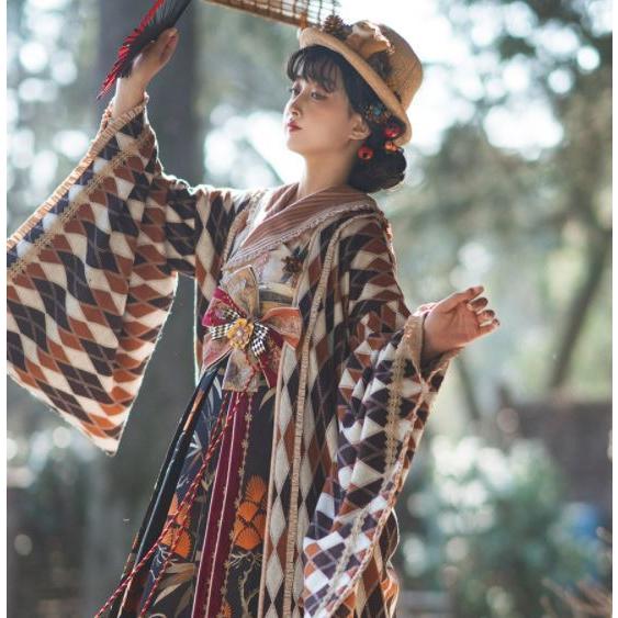 国際ブランド アーガイル柄羽織り 春秋 カーディガン 和ロリ ライトアウター 和服 レトロ 総柄 おしゃれ エレガント ゆったり 和風 レイヤード 重ね着 ワンサイズ 撮影 イベン 流行に Www Aqtsolutions Com