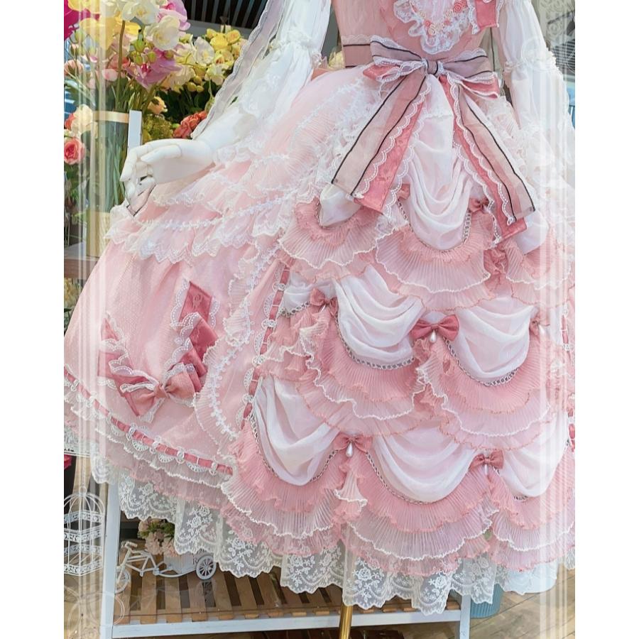 elpress l ロリータジャンパースカートセット ライトピンク ロリータ服 ロリータファッション ジャンスカ 3色 Elpress L 春夏 春秋