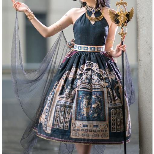 納期40日】ロリータ服 ロリータファッションエジプト調 ジャンスカ 3色