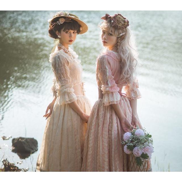 オリジナル【春日礼盒】花嫁 華麗な シフォン ロリータ ワンピース　L174＃ オリジナル【春日礼盒】花嫁 華麗な シフォン ロリータ