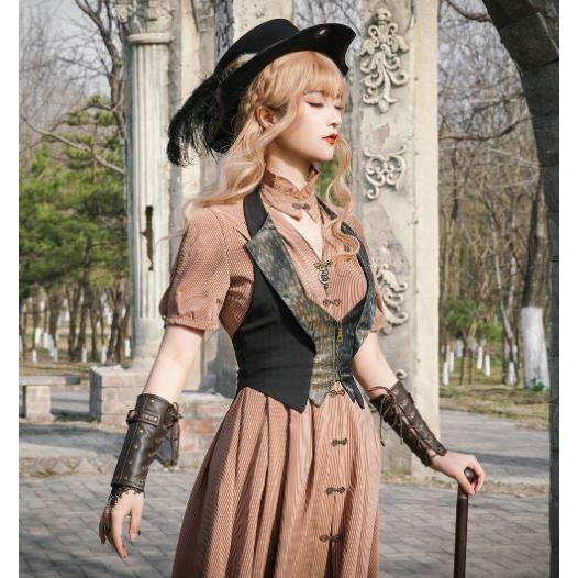 ロリータ服 ロリータファッション ベスト 春夏 トップス ベストのみ steampunk スチームパンク 雑貨 小物 レイヤード 重ね着 エレガント_4