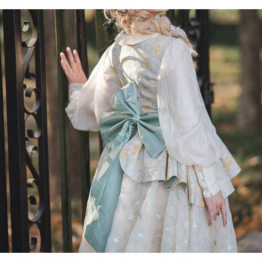 ロリータ服 ロリータファッション ジャンパースカート JSK JSKのみ ドレス ミディアム丈 カシュクール 花柄 エレガント クラシカル クラロリ_5