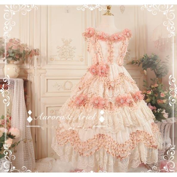 ドレスジャンスカ 4色 AA lolita fashion ノースリーブ フリル