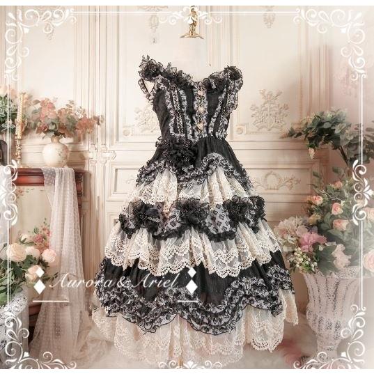 ドレスジャンスカ 4色 AA lolita fashion ノースリーブ フリル