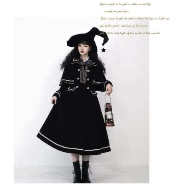 ロングコート 3way unideer アウター 秋冬 無地 可愛い クラシカル クラロリ 美シルエット 大きいサイズ サイズ豊富 ロング丈 バイカラー 大きいリボン イベントの画像