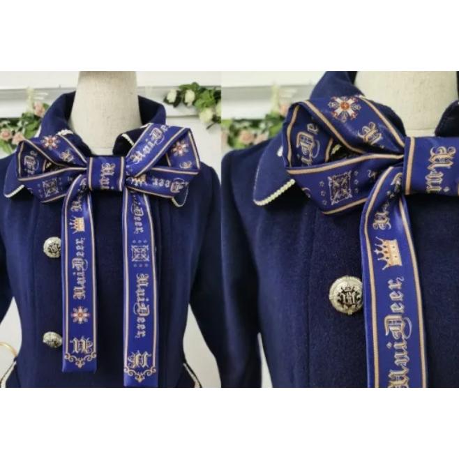 ロングコート 3way unideer アウター 秋冬 無地 可愛い クラシカル クラロリ 美シルエット 大きいサイズ サイズ豊富 ロング丈 バイカラー 大きいリボン イベントの画像