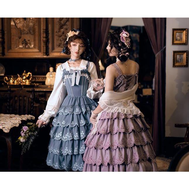 ジャンスカ 4色 GOTHIC LOLITA 春秋 ノースリーブ ドレス 甘ロリ