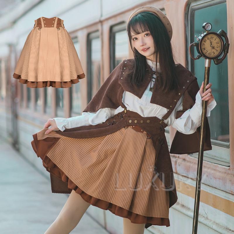 ストライプスカート SteamPunk スチームパンク 春秋 ミニスカート 