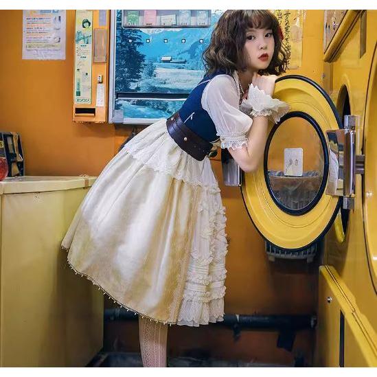 ジャンスカ 春夏 春秋 ジャンスカのみ ショート丈 ひざ丈 甘ロリ 姫 