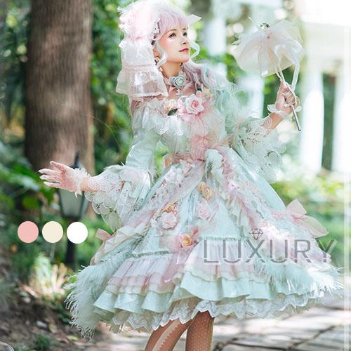 ドレスワンピース Elpress L 青木美沙子さんコラボ 七分袖