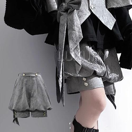 男装 皇子 アイスグレー ショートパンツのみ ミニ丈 レトロ スウィート