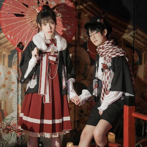 和ロリ 和風ロリータ ファー 付け襟 着回し コーディネート 重ね