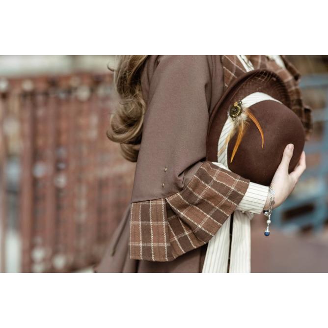 スチームパンク steampunk ショートジャケットのみ 羽根ブローチ付き 