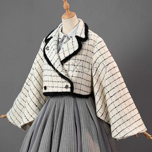 クラシカルロリータ クラロリ ケープ ボレロ チェック柄 プリント 長袖