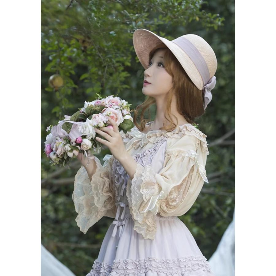 クラシカルロリータ クラロリ ブラウス のみ 2色 フリル パフスリーブ