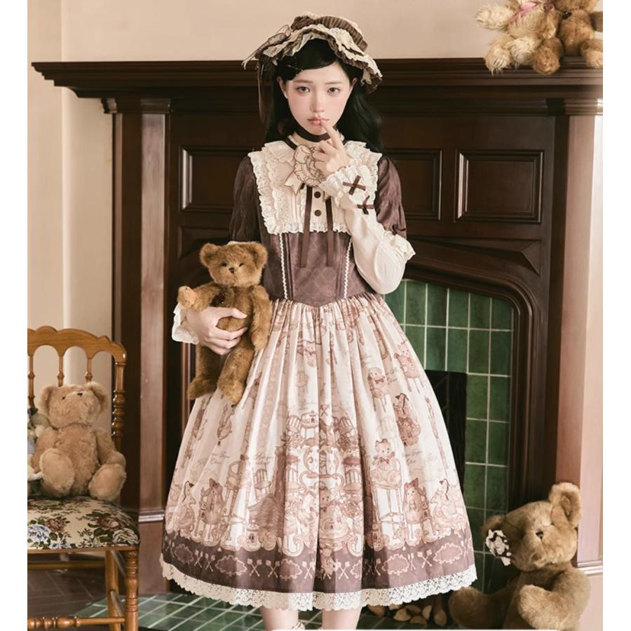 ロリータワンピース ロリータドレス ワンピース のみ テディベア