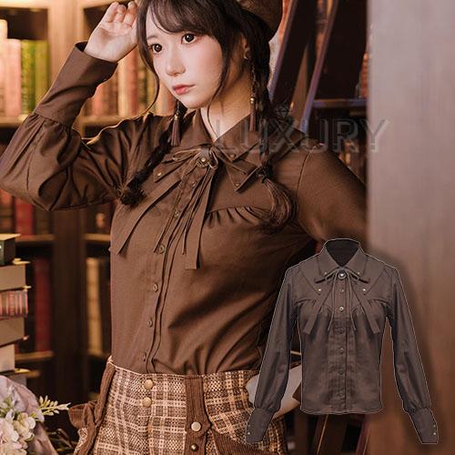 スチームパンク steampunk ブラウス ボウタイ付き のみ 長袖
