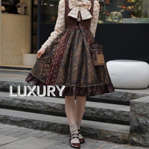 ロリータファッション 甘ロリ ジャンパースカート のみ 6色 膝丈 ひざ