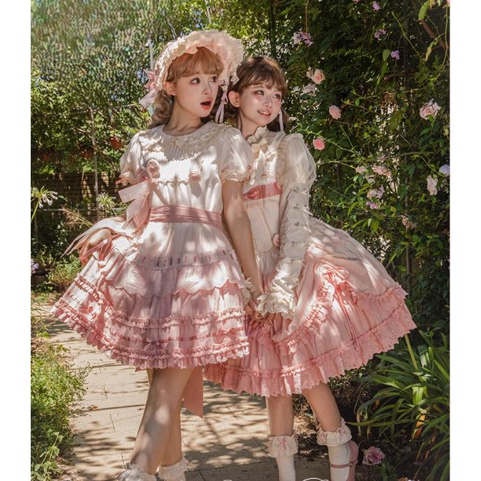 甘ロリ ジャンパースカート のみ 3色 グラデーション ショート丈