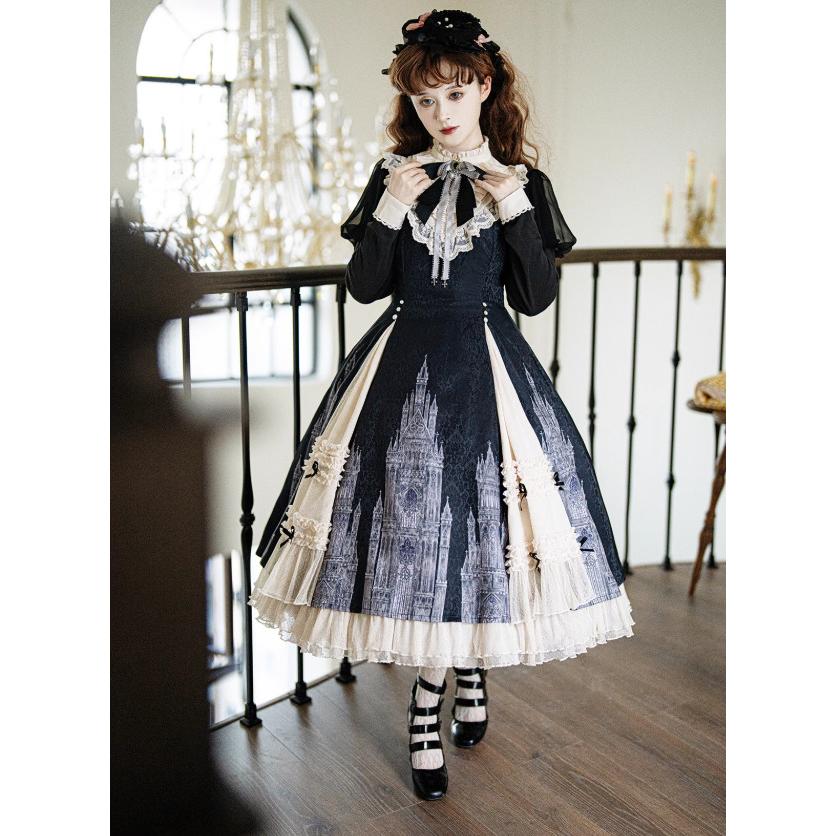 ゴスロリファッション ゴスロリ ワンピース のみ リボンタイ付き