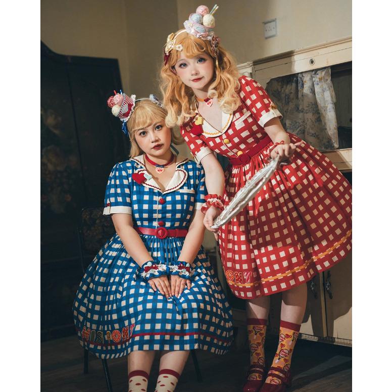 納期40日】ロリータファッション ワンピース +ウエストベルト付き 3色