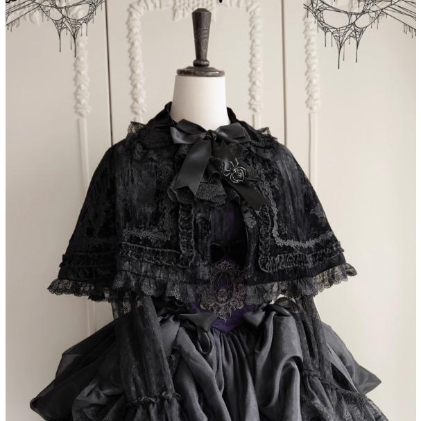 ロリータファッション ゴスロリ ケープ のみ ベルベット 暗黒系