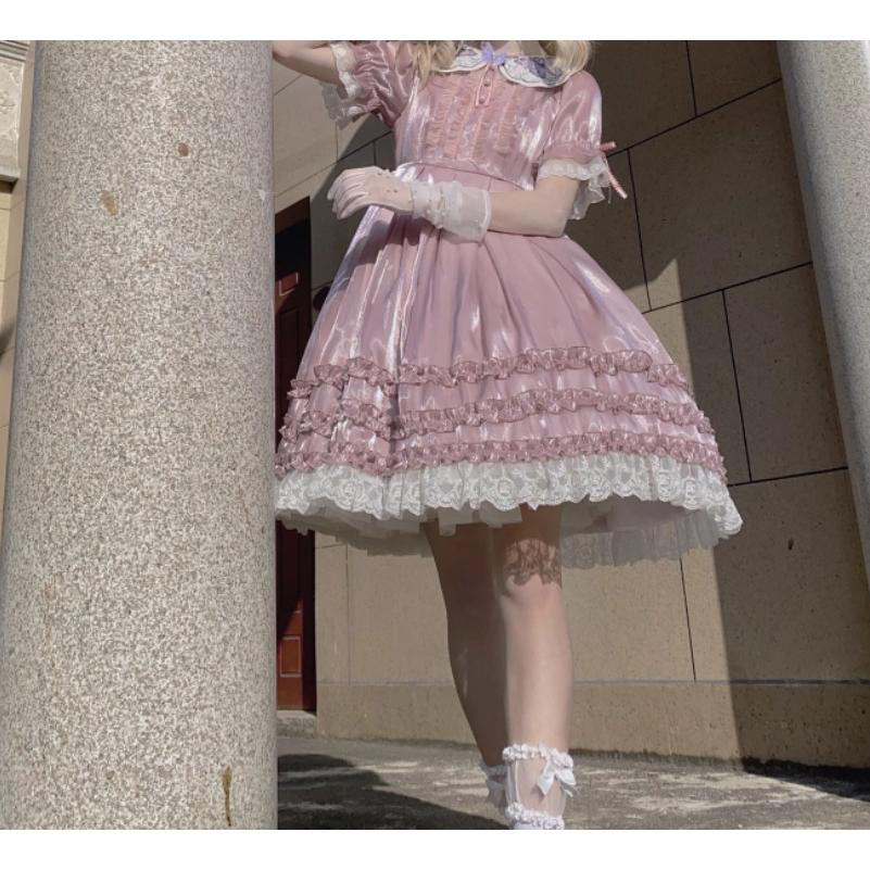 ロリータファッション 甘ロリ ワンピース のみ 5色 膝丈 ひざ丈