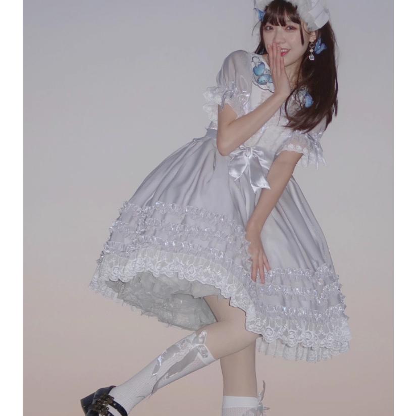 ロリータファッション 甘ロリ ワンピース のみ 5色 膝丈 ひざ丈