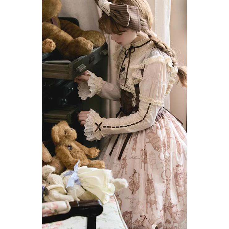 甘ロリ ジャンパースカート のみ 童話風 くまさん クマちゃん クマさん