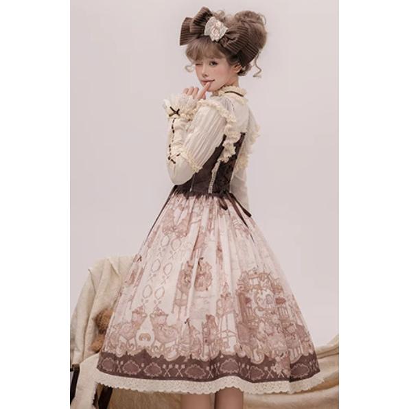 甘ロリ ジャンパースカート のみ 童話風 くまさん クマちゃん クマさん