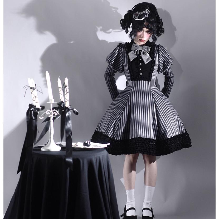 納期40日】クラロリ ワンピース +リボンブローチ のみ チョコレート