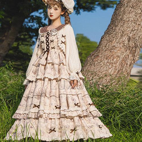 クラシカルロリータ ワンピース + アウター セットアップ 長袖 ロング