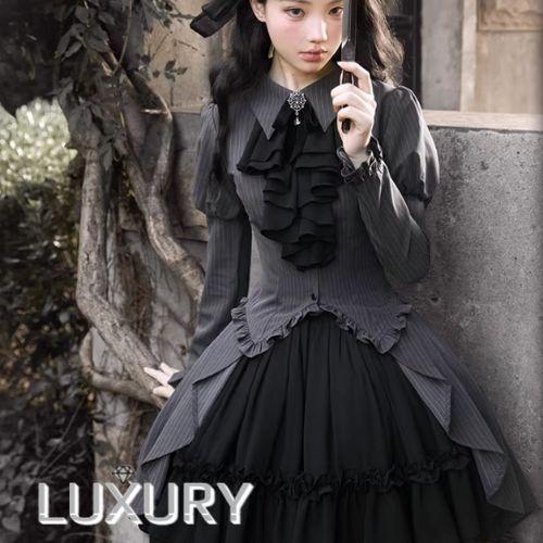 ゴスロリファッション ゴスロリ ブラウス のみ 2色 フィッシュテール