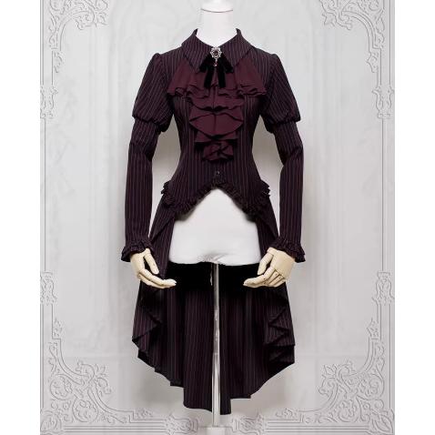 ゴスロリファッション ゴスロリ ブラウス のみ 2色 フィッシュテール