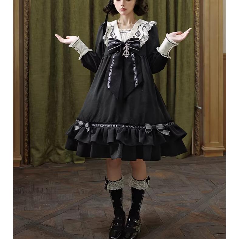 クラシカルロリータ クラロリ ワンピース のみ サックドレス 膝丈 ひざ