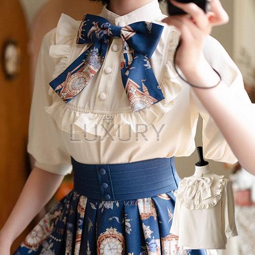 クラシカルロリータ クラロリ ブラウス のみ フリル 五分袖 森ガール
