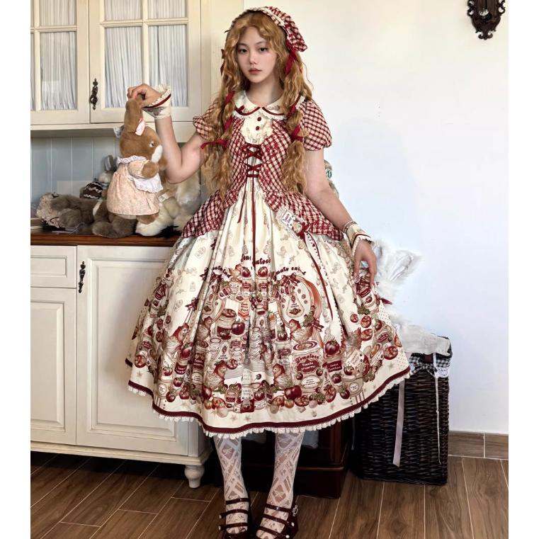 甘ロリ ロリータファッション ワンピース のみ ひよこ アニマル柄