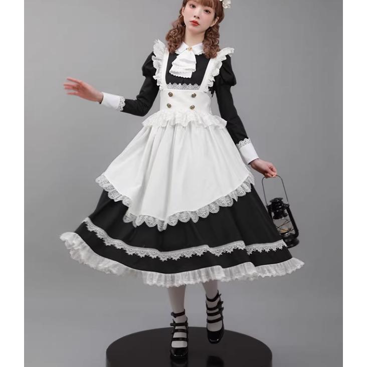 ロリータファッション エプロン のみ レース フリル カフェ風