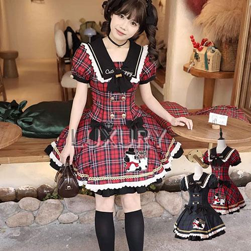 ♥*様 MILK ギンガムチェック 半袖ワンピース　ミニ　ロリィタ ロリータファッション ワンピース のみ フリル ダルメシアン チェック