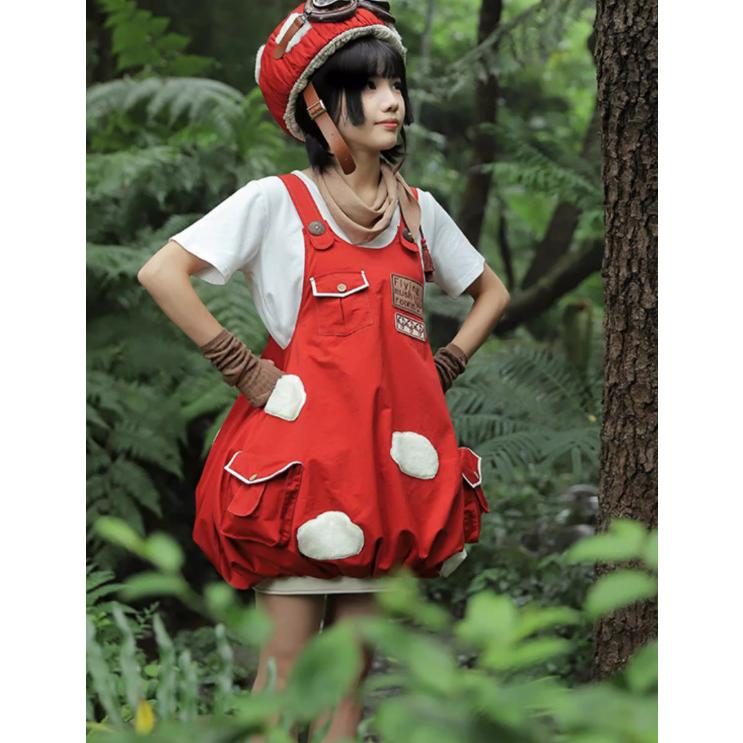 ロリータファッション サスペンダー ジャンパースカート + 首元