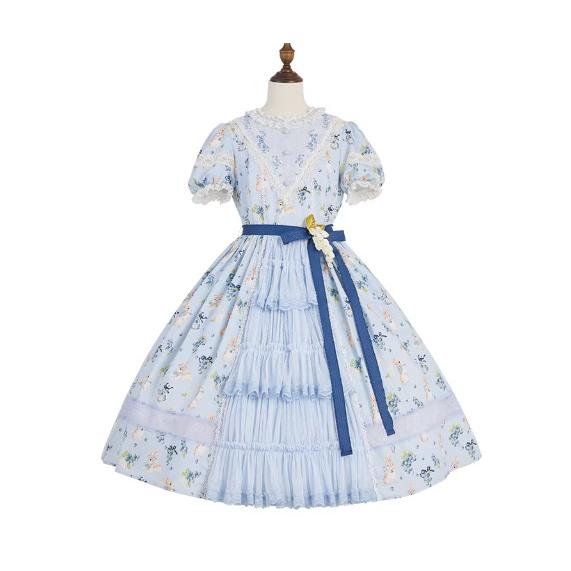 クラシカルロリータ クラロリ ワンピース のみ 3色 花柄 お花 プリント
