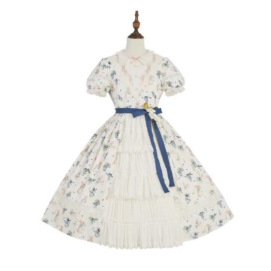 クラシカルロリータ クラロリ ワンピース のみ 3色 花柄 お花 プリント