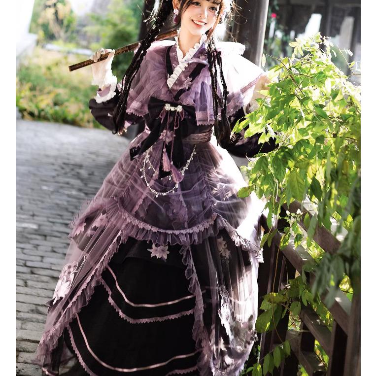 華ロリ 中華ロリ オーバーワンピース + クロス襟ワンピース スカート 3