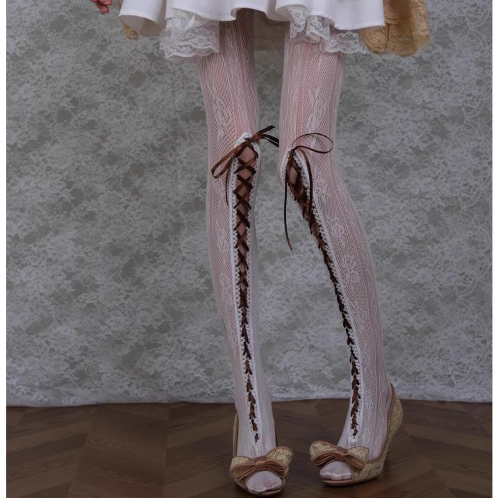 ロリータ Krad Lanrete ハートうさぎタイツ 甘ロリ 姫ロリ 秋冬 即納 現品限り】ロリータ服 Krad Lanrete ハートうさぎタイツ フリル