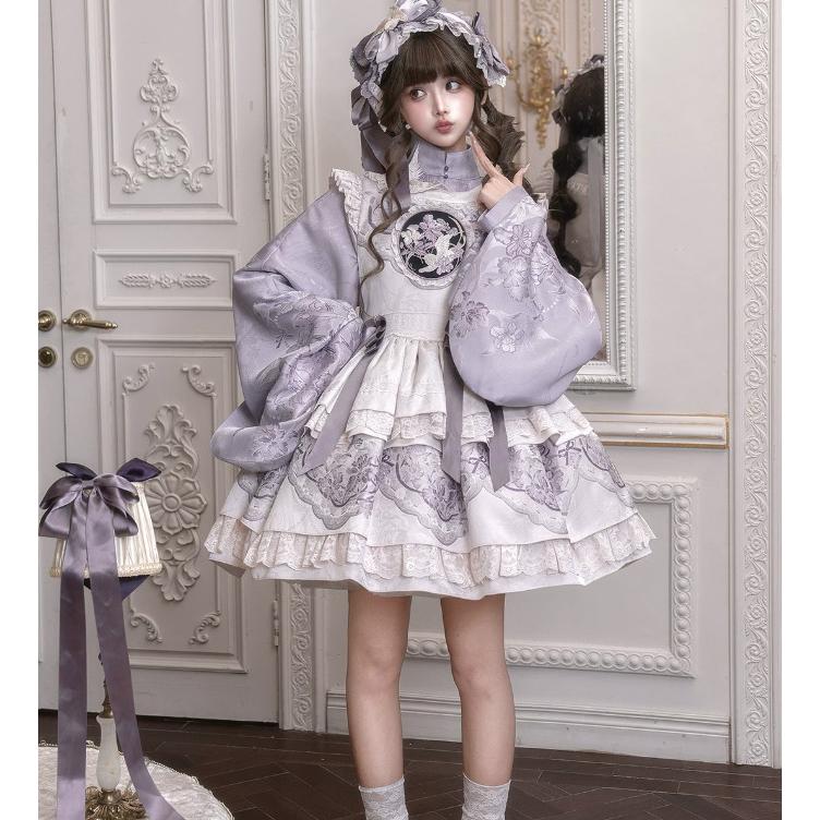 一部納期1ヶ月半】華ロリ 中華ロリ トップス + ジャンパースカート 2点