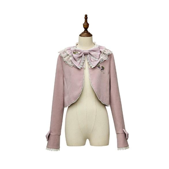 クラシカルロリータ クラロリ リボン付き ジャケット のみ 2色 ショート丈 上品 ナチュラル 森ガール かわいい レディースファッション 森 ピクニック お茶会の画像