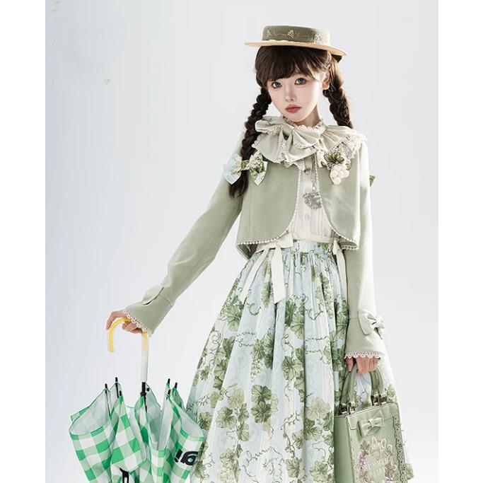 クラシカルロリータ クラロリ リボン付き ジャケット のみ 2色 ショート丈 上品 ナチュラル 森ガール かわいい レディースファッション 森 ピクニック お茶会の画像